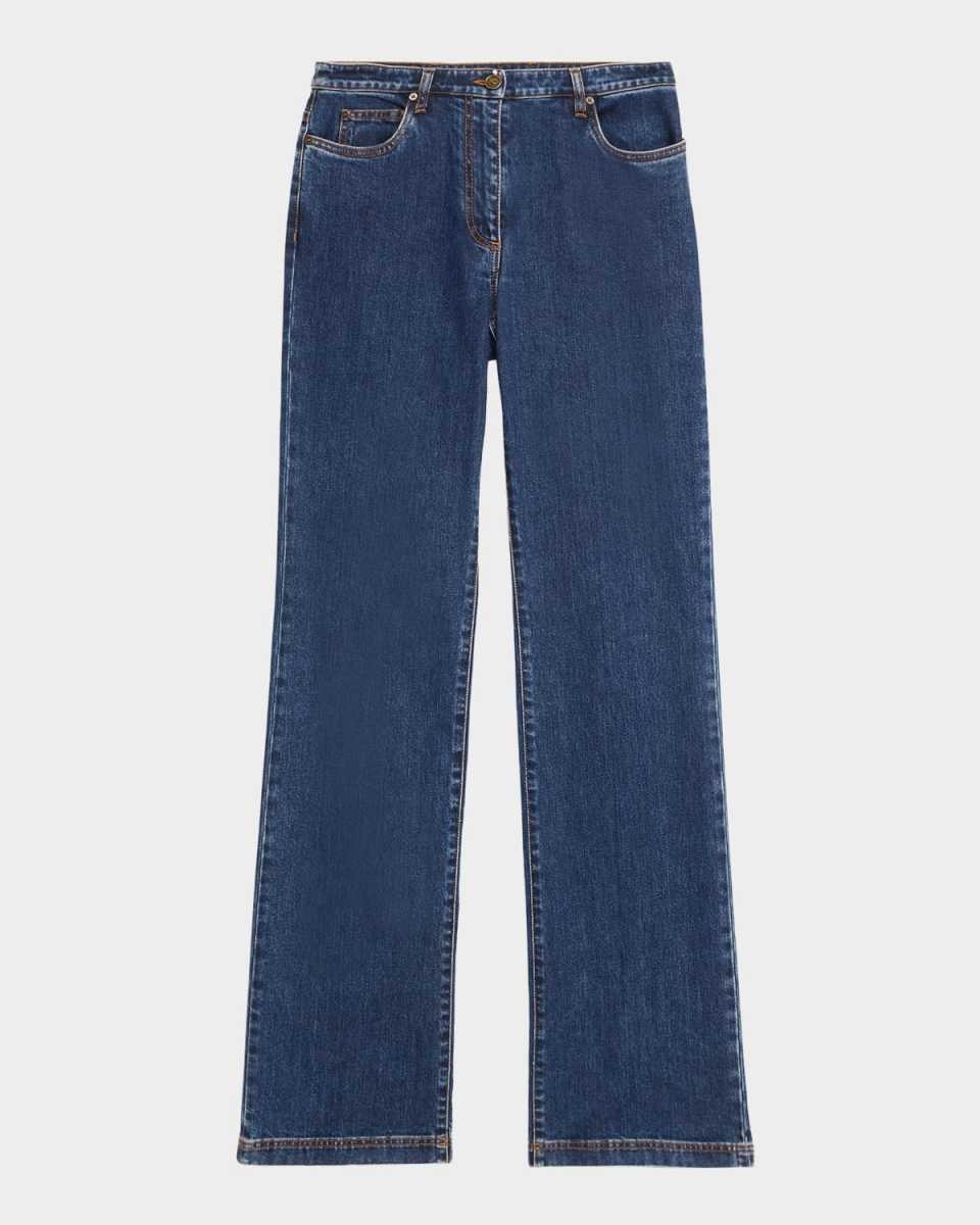Straight-Leg Cotton Denim Jeans